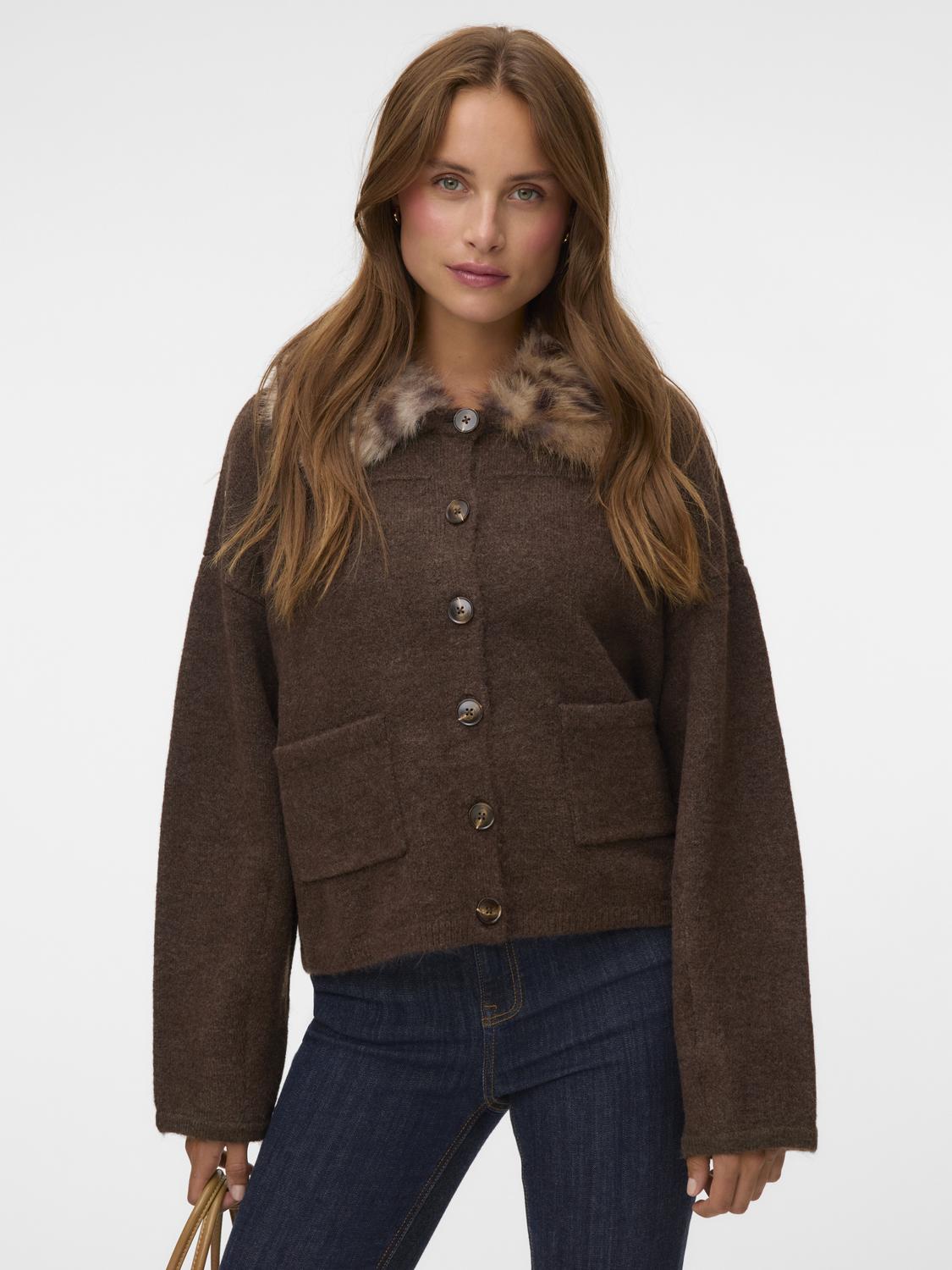 VMALMA Knitted Cardigan - Chocolate Torte - VERO MODA & VILA Bergvik